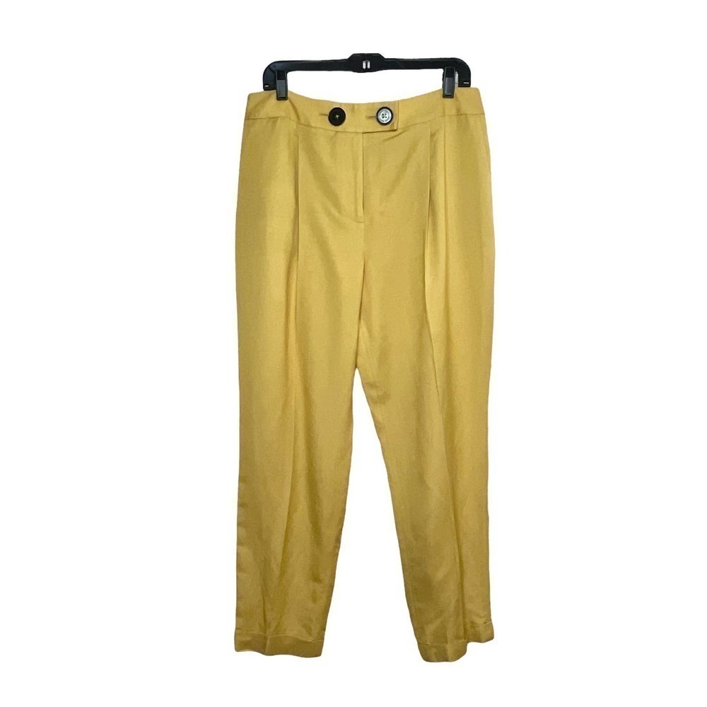 Calvin Klein Pleated Business Mustard Cuffed Pants